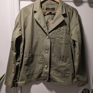 J.Crew blazer jacket in chino size M color olive green NWT